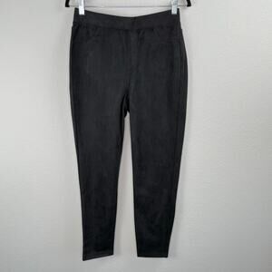 Philosophy Anthropologie Black Faux Suede High Rise Leggings Pockets NWT Medium